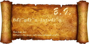 Bögös István névjegykártya